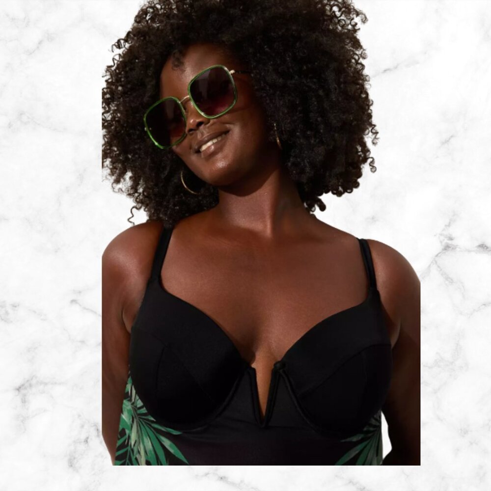 NWT | LANE BRYANT Plus Size Swimsuit Balconette Tankini Underwire 42 C Swim Top - Picture 2 of 15
